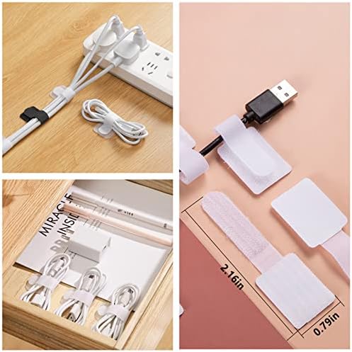 ELII 328Pcs White Cable Management Kit, 8 Magnetic Cable Clips