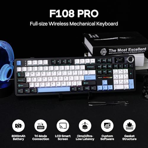 EPOMAKER X Aula F108 PRO Wireless Gaming Keyboard with Screen