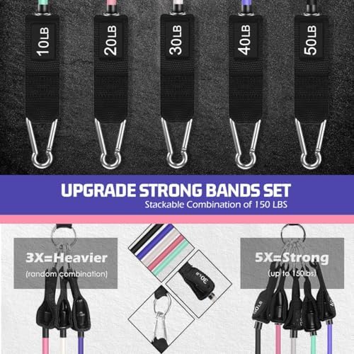 VEICK Resistance Bands with Handles, Exercise Tube Bands Set for Workouts