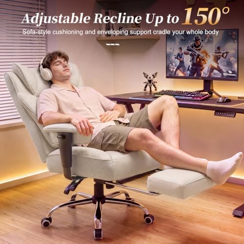 COMHOMA Big and Tall Gaming Chair with Footrest Ergonomic Office Chair