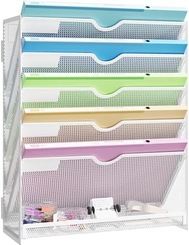 Hanging Wall File Organizer 6-Tier Wall Mount Mail Organizer