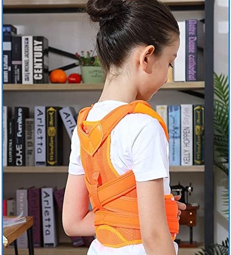 Posture Corrector Adjustable Back Shoulder Straighten Orthopedic Brace Belt for Kyphosis, Chest Slouching and Humpback, Improving Posture Back Posture (Color : Orange, Size : Medium)