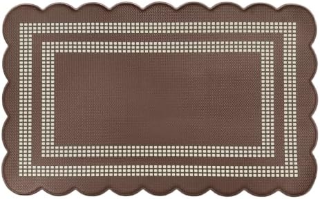 Anti Fatigue Scallop Mat 18 x 30 in, Remi, Brown/Ivory