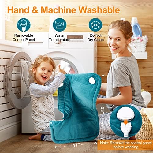 Heating Pad for Neck and Shoulders, 2lb Weighted Neck Heating Pad for Back Pain Relief 6 Heat Settings, 4 Auto-Off Timer, Gifts for Women Men Mom for Christmas, Birthday, Mother's Day,17"x23" Sky Blue