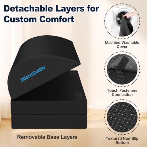 Foot Rest Under Desk, 3 Adjustable Heights Foot Stool, Black