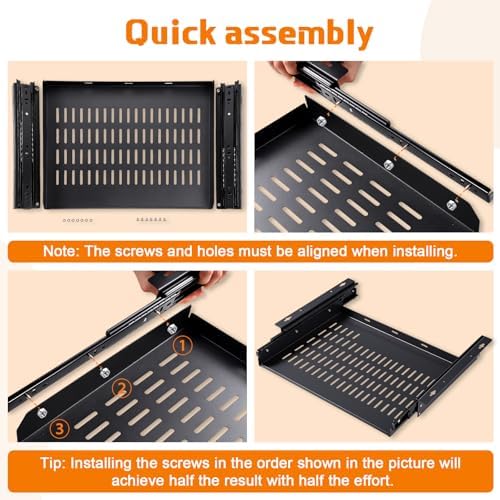 Sliding Under Desk Laptop Mount Shelf with Air Vents 16.3" W x 12" D Metal Under Desk Slide Out Tray Laptop Storage Tray for Home Office Standing Desks Workstations Cabinet Gaming