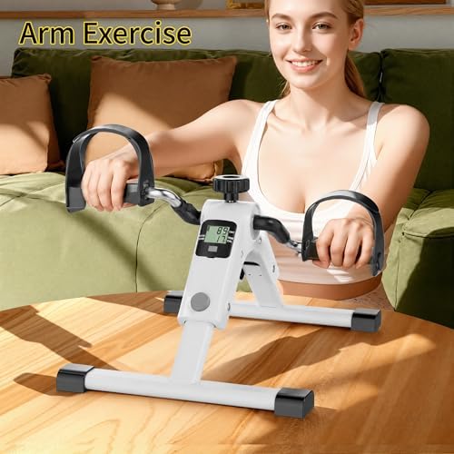 MOMODA Under Desk Bike Pedal Exerciser with LCD Display Portable Mini Exercise Bike for Arm and Leg