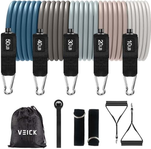 VEICK Resistance Bands with Handles, Exercise Tube Bands Set for Workouts