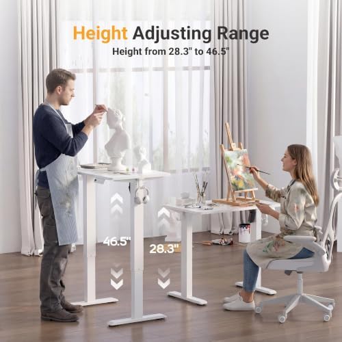 YDN Electric Standing Desk, 32x19 Inch, White
