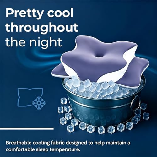 Pillow for Neck Pain Relief, Cooling Memory Foam Cervical Contour Support