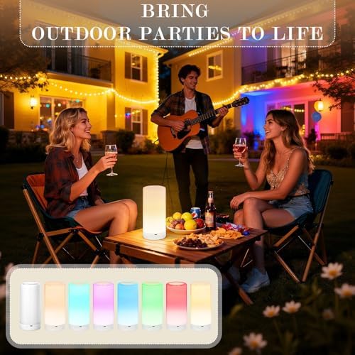 UNIFUN Night Light Touch Control RGB Rechargeable Bedside Lamp Dimmable