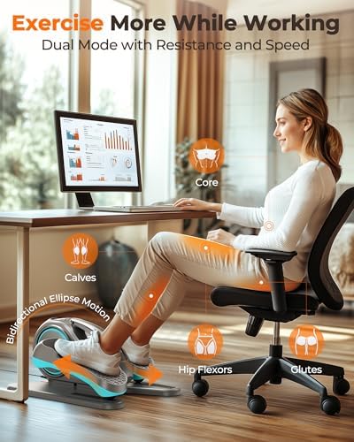 YOSUDA Under Desk Elliptical Machine, Leg Exerciser for Home Office Use