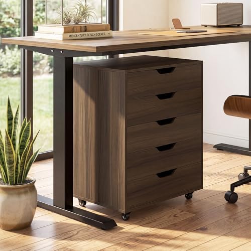 DREAMADE Rolling File Cabinet, 5-Drawer Under Desk File Cabinet