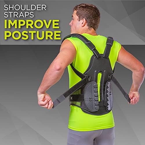 BraceAbility TLSO Full-Body Back Brace Support - Hard Clamshell Jacket for Thoracic Kyphosis, Parkinson's Disease, Fractured Spine, Scoliosis, Postural Correction, Post-Surgery Recovery (Medium)