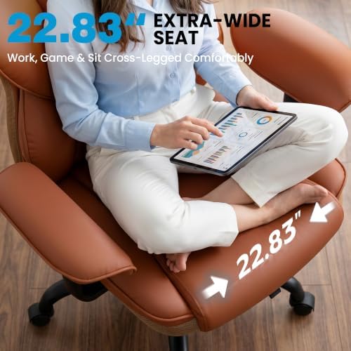 ALLGOD Office Desk Chair, Big and Tall Computer Gaming Chair with footrest