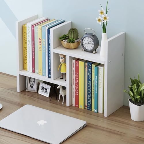ShellKingdom Desk Shelf Organizer, H-Shaped Desktop Shelves, Adjustable Desktop Corner Shelf, Bookshelf Storage Rack and Cubicle Decor for Desk, Tabletop, School, Office, Dorm Desk Organizer - White