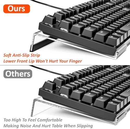 Egchi Computer Keyboard Stand PC Keyboard Stand, Acrylic Tilted Keyboard Stand for Ergonomic Typing Clear Keyboard Tray for Easy Typing and Working, Keyboard Holder with Silicone Non-Slip Case
