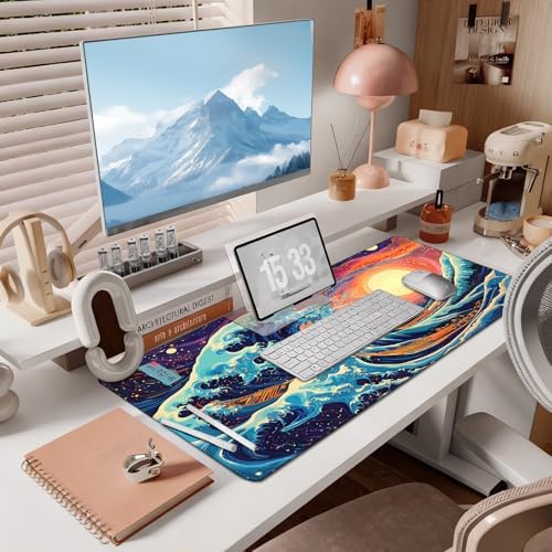 Mouse Pad Gaming - Desk Mat for Keyboard and Mouse - Large Mouse Pad for Desk, Mousepad (35.4" X 15.7") with Non-Slip Base, Desks Pad Mat Office and Home