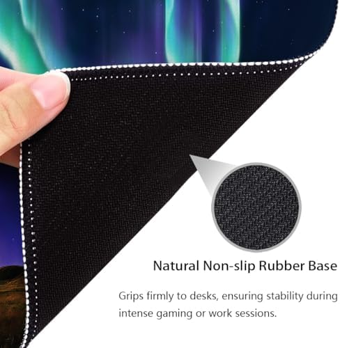 Aurora Borealis Mouse Pad, Spectacular Alaskan Northern Lights‌ Desk Mat