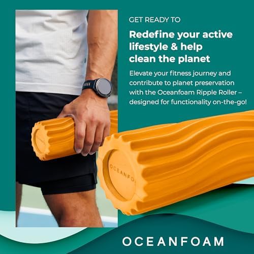 Oceanfoam Ripple Roller - Small Foam Roller for Physical Therapy (Gold)