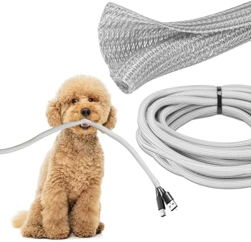 JOTO 26 Feet Cable Management Sleeve -Grey