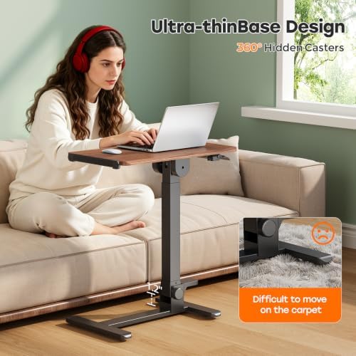 27" Foldable Standing Desk, No-Assembly Needed, Dark Wood