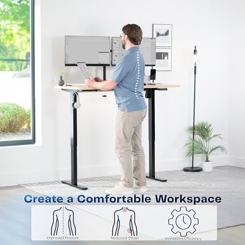 VIVO Light Wood 55 x 28 in Standing Desk, DESK-KIT-1B55C