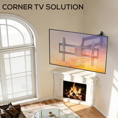 USX MOUNT Corner TV Wall Mount with 32.05" Long Arm for 32-75 Inch TVs up to 100 lbs, Full Motion TV Wall Mount Bracket with Swivel and Tilt, Max VESA 600x400mm fit Most 32 40 50 55 60 65 70 75TVs