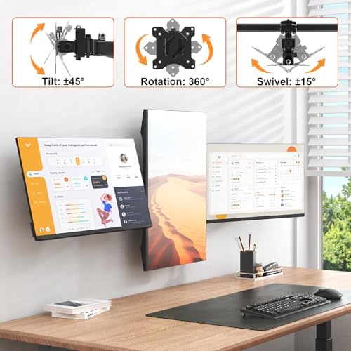 Triple Monitor Wall Mount for 17-32" Screens