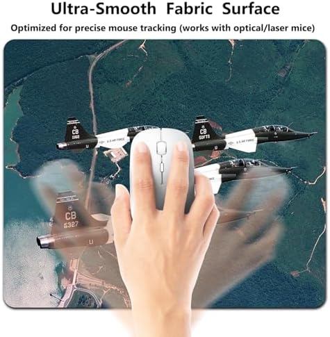 9.5x7.9 Inch Office/Gaming Mouse Pad, U.S. Air Force T-X Trainer Aircraft in Formation Over The Landscape Patriotic Military Theme Cute Anti-Slip Mat for Desk