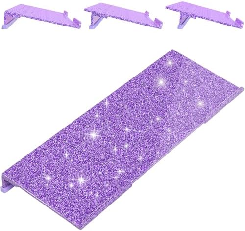 Computer Keyboard Stand for Desktop - 6-Level Height Adjustable Acrylic Keyboard Riser Non-Slip Ergonomic Key Board Tray Holder for Home School Office Desk Accessories, Sparkling Purple