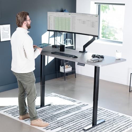 VIVO Black Dual Motor Electric Standing Desk Frame, DESK-V122EB