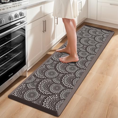 Mattitude Kitchen Mat, 17.3x60in Heavy Duty Ergonomic Comfort Foam Standing Desk Mat, Waterproof Non-Slip Standing Mats and Rugs for Kitchen, Office, Laundry, Chocolate