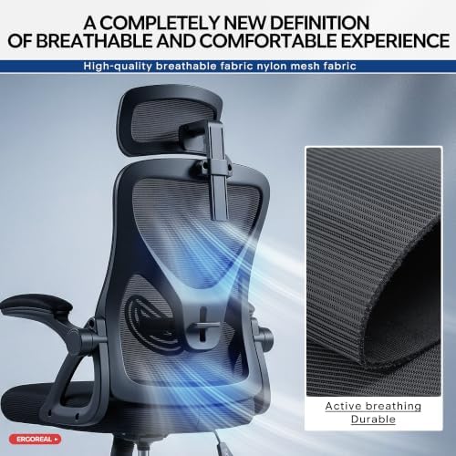 Ergonomic Mesh Office Chair with Headrest, Lumbar Support, 400 lbs