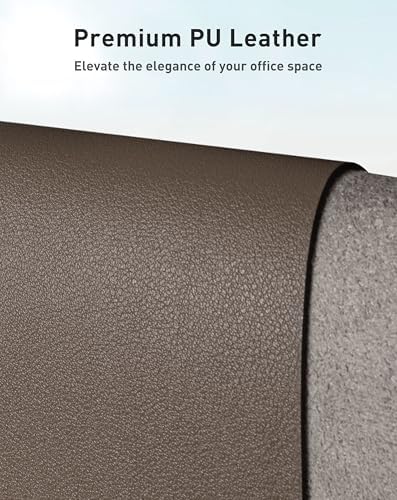 Aothia Faux Leather Desk Mat - Large Mouse Pad, Non-Slip PU Leather Blotter, Waterproof Writing Surface for Office and Home (Coffee, 42" x 17")