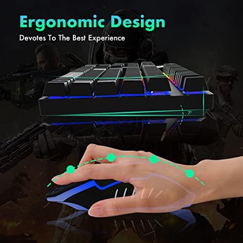 Gaming Keyboard and Mouse Combo, Wired Full Size Keyboard Mouse