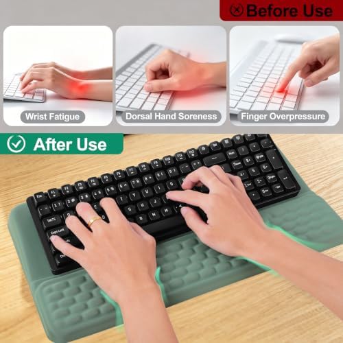 Keyboard Stand with Wrist Rest, Ergonomic Memory Foam Support, Green