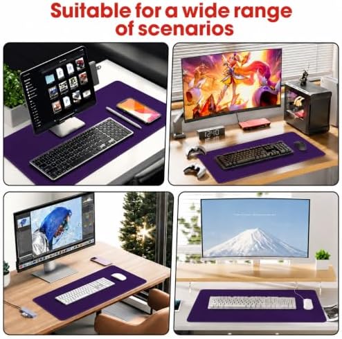 31.5" x 15.7" Waterproof Fabric Large Mousepad,Rubber Anti-Slip Base,Purple