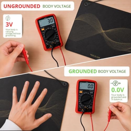 Grounding Mat for Bed & Feet, Conductive Earthing Pad for Home