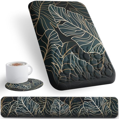 Ospelelf Keyboard Wrist Rest Ergonomic Mouse Pad with Wrist Rest Support Wrist Rest for Computer Keyboard, Green