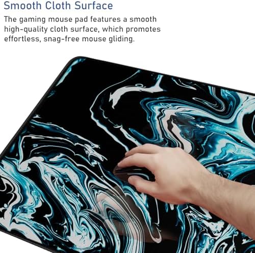 Gaming Mouse Pad with Stitched Edges, Non-Slip Natural Rubber Base