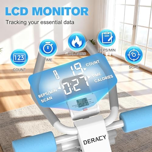 DERACY Ab Workout Machine Adjustable Ab Trainer Abdominal Trainer for Home Gym Foldable Ab Crunch Machine for Core 440 LBS