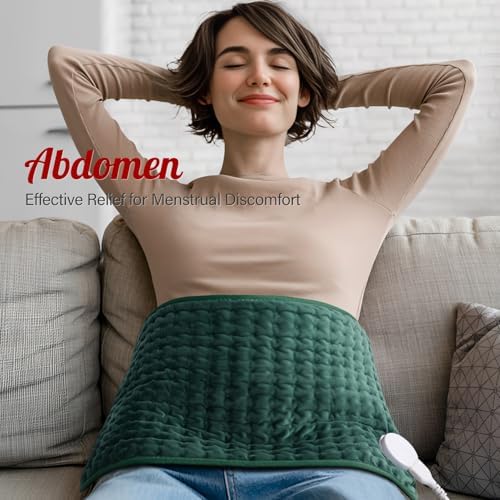 Electric Heating Pad for Back Neck Shoulder Pain Relief & Period Cramps