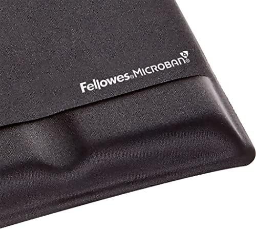 Fellowes Mouse Pad/Wrist Support with Mircoban Protection, Black (9181201) (Pack of 4)