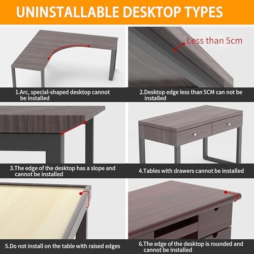 Desk Extender 24‘’ x 12 Inch Foldable Table Extension Folding Wall Table Keyboard Extender for Desk Clamp-on Shelf for Dorm Bunk, Office, Kitchen Bar, RV Countertop, Laundry Room (Black)