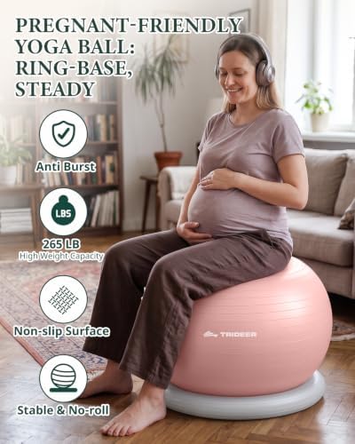 Trideer Exercise Ball Chair – Yoga Ball Chair for Office, Pregnancy & Home
