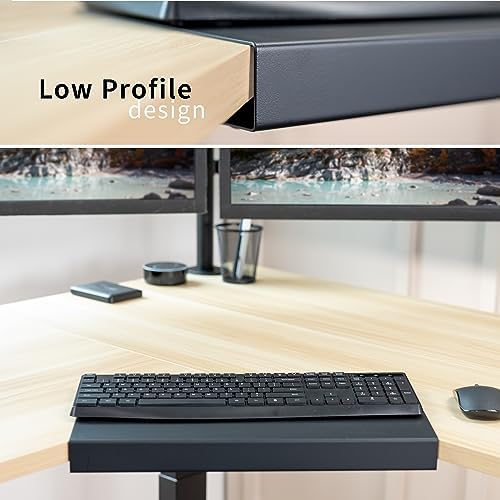 VIVO Black 17 in Corner Desk Connector Platform, DESK-AC07S