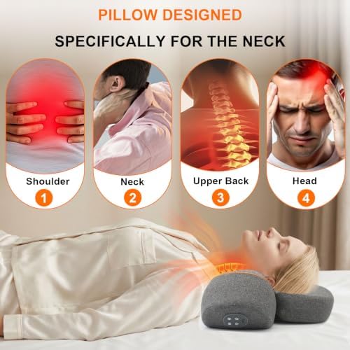 Cordless 3-in-1 Rechargeable Heated Neck Massager Pillow