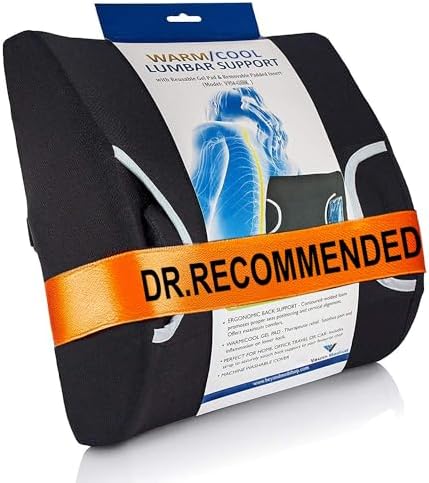 Vaunn Medical Seat Cushion, Lumbar Back Support Pillow for Office Chair with Removable Firm Insert (Without Gel Pad)