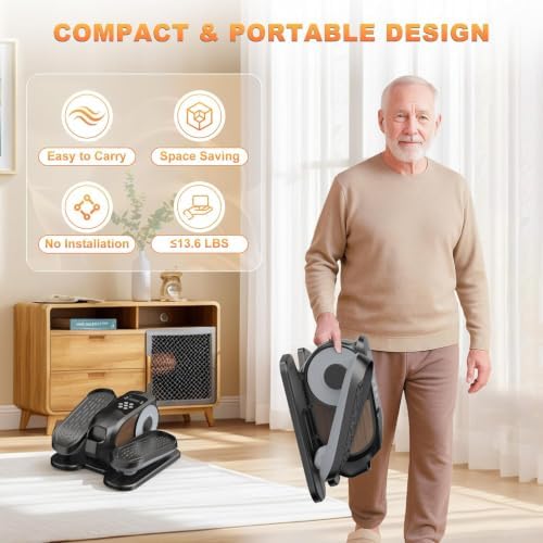 Low Impact Mini Under Desk Elliptical Quiet Electric Leg Exerciser